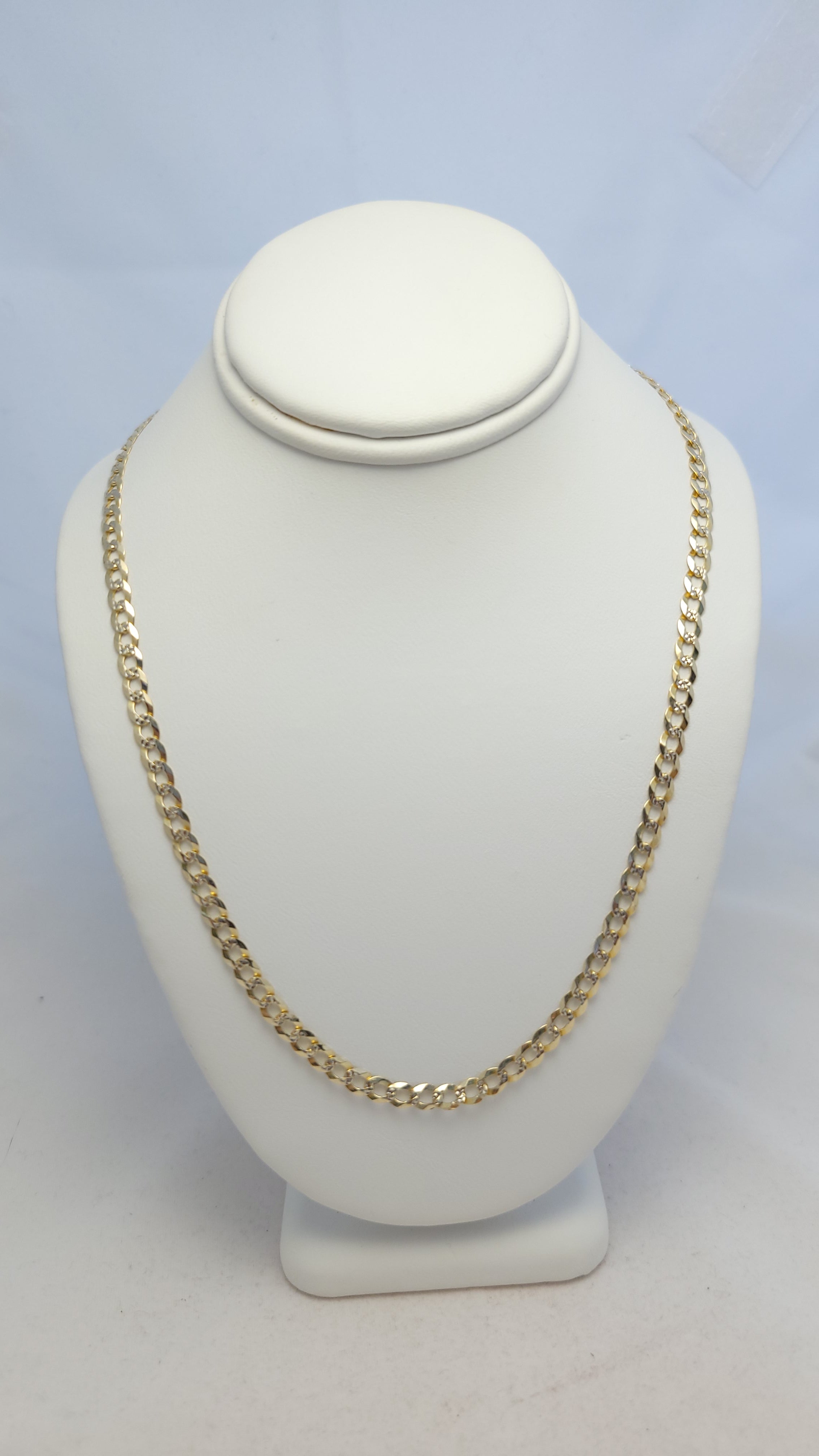10K YG Dia-Cut Curb Chain