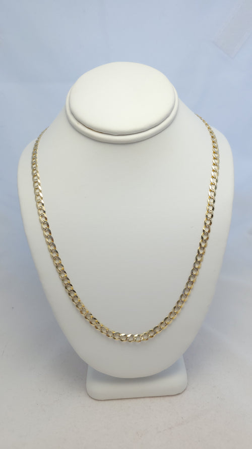 10K YG Dia-Cut Curb Chain