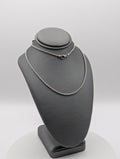 Collar de eslabones tipo palomitas de maíz de oro blanco de 14 quilates