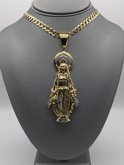10K YG Virgin Mary Pendant