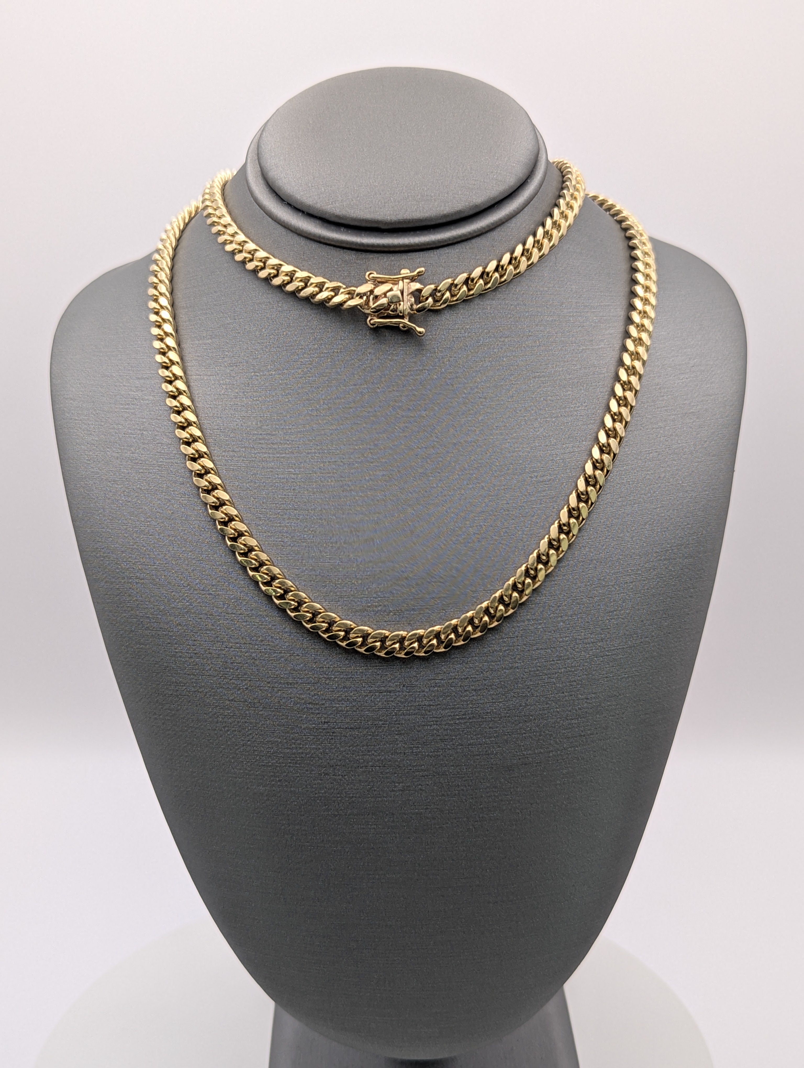 14K YG Solid Miami Cuban Chain