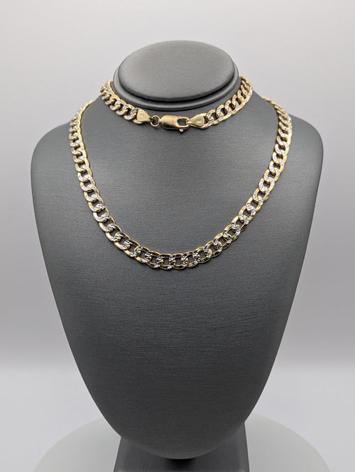 14K Dia-Cut Hollow Curb Chain