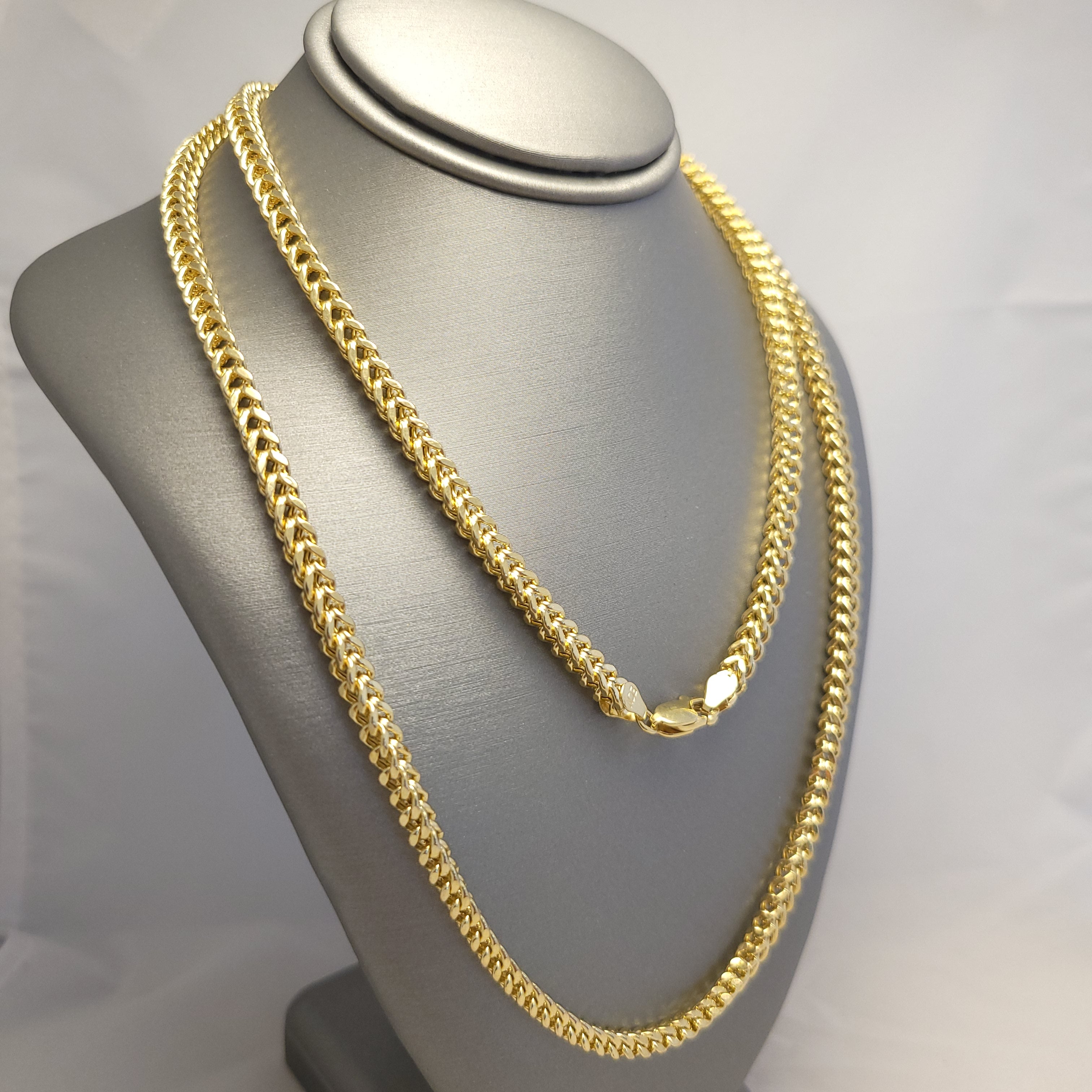 Cadena cola de zorro hueca de oro amarillo de 14K