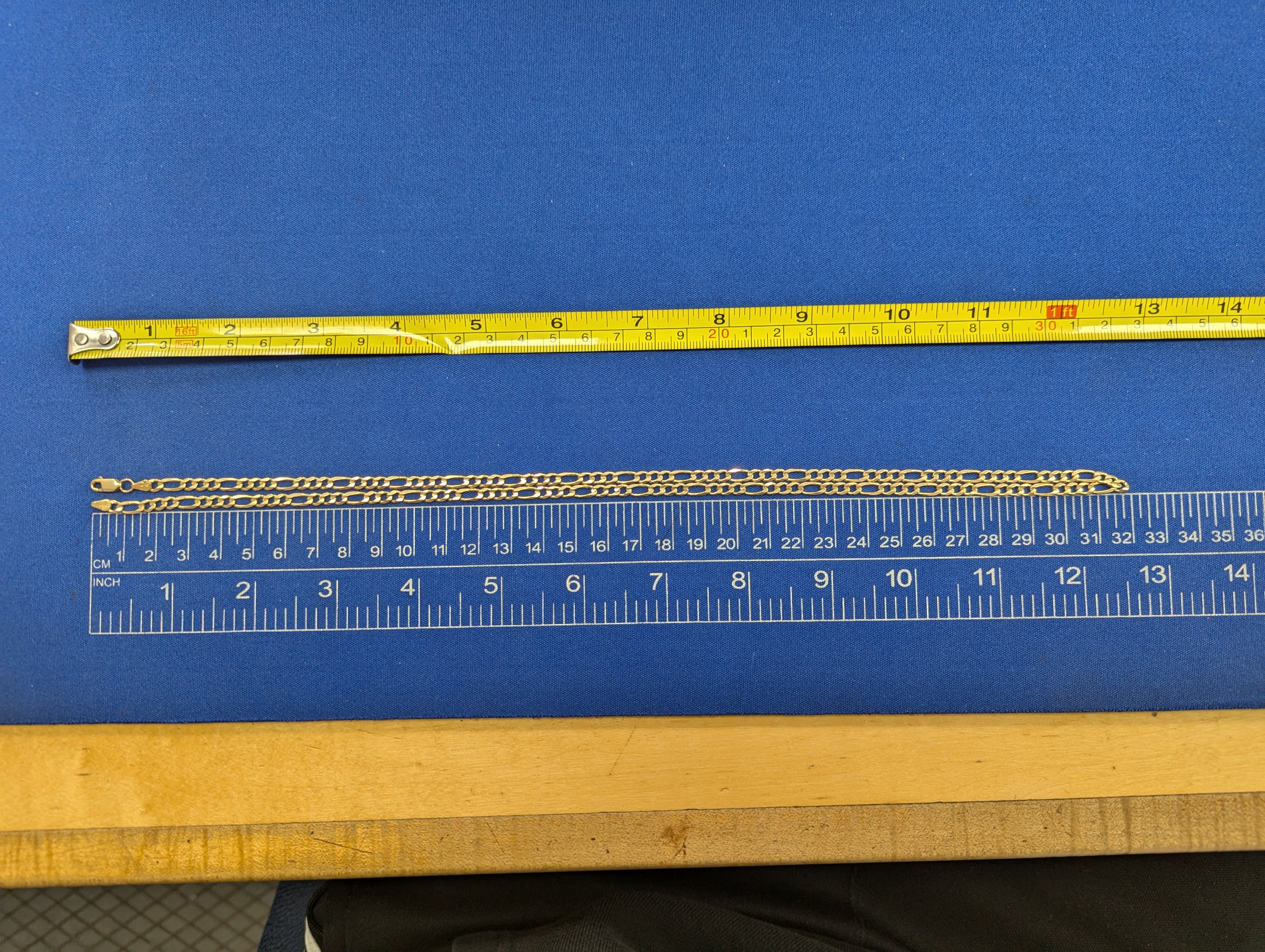 Cadena Fígaro de oro amarillo de 14 quilates