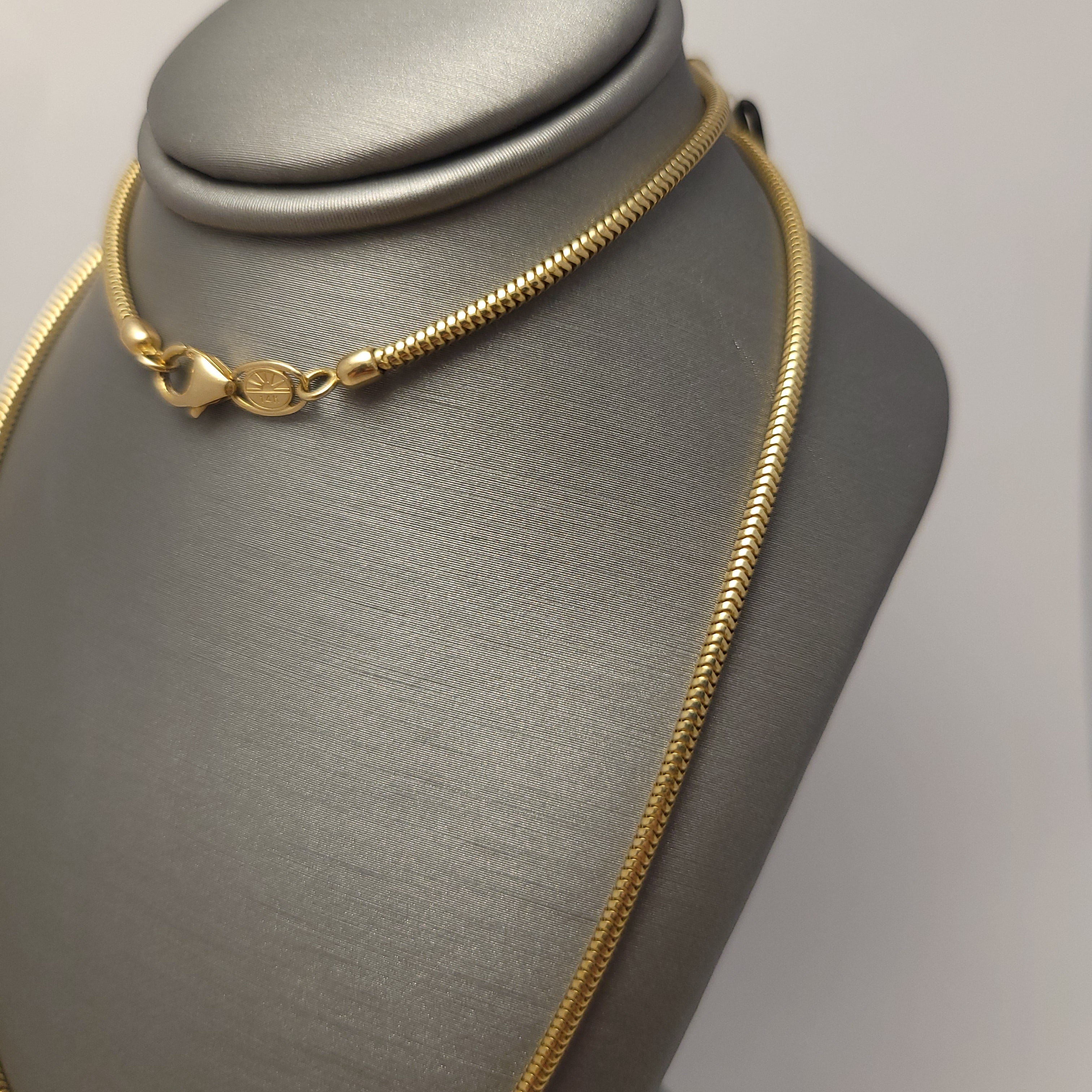 Collar Eslabones de Serpiente en Oro Amarillo de 14K
