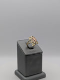 Anillo de 14K de oro amarillo/rosa con circonita de la Virgen María