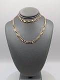 Cadena de eslabones cubanos de oro amarillo de 14K