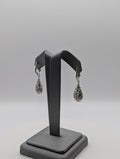 Pendientes de lágrima de oro blanco de 14K con corte de diamante