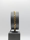 Pulsera de eslabones biselados de oro amarillo de 14 quilates