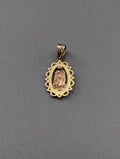 Colgante de la Virgen María bicolor de 14K
