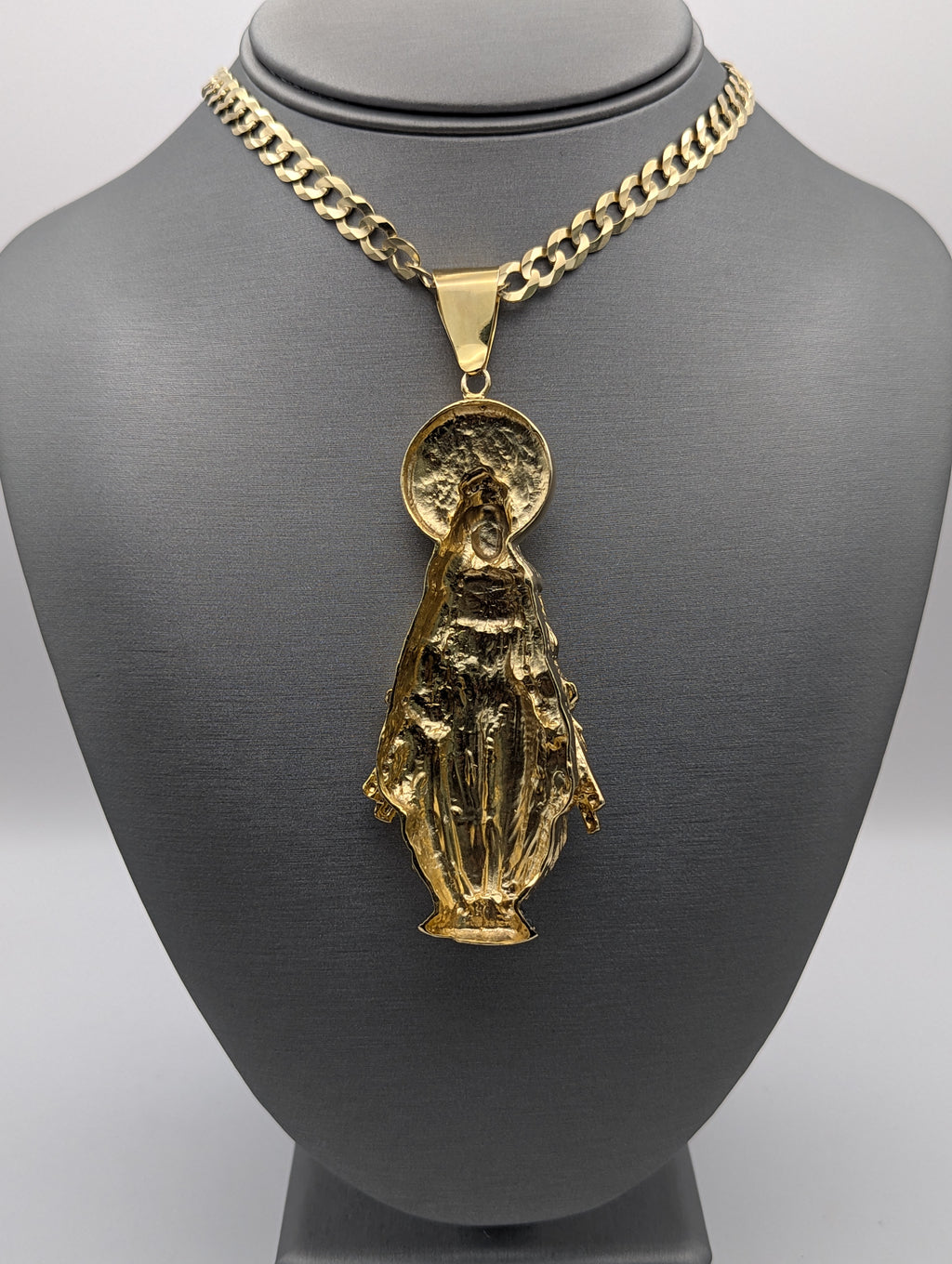 Colgante de la Virgen María de oro amarillo de 10K