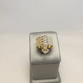 Anillo multi-corazones colgantes de oro amarillo de 14K