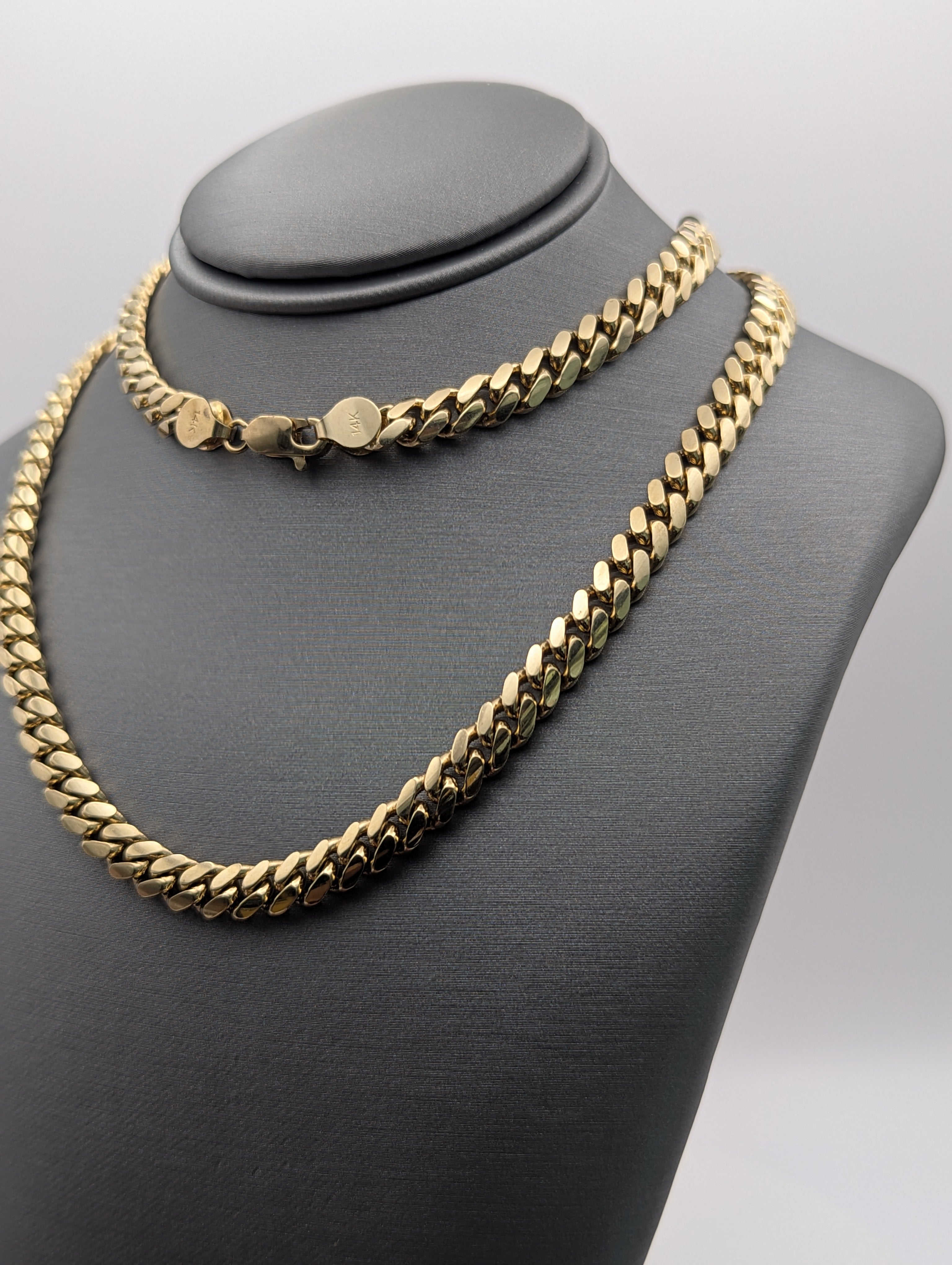 14K YG Solid Miami Cuban Chain