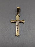 Colgante Crucifijo Bicolor de Oro de 14K