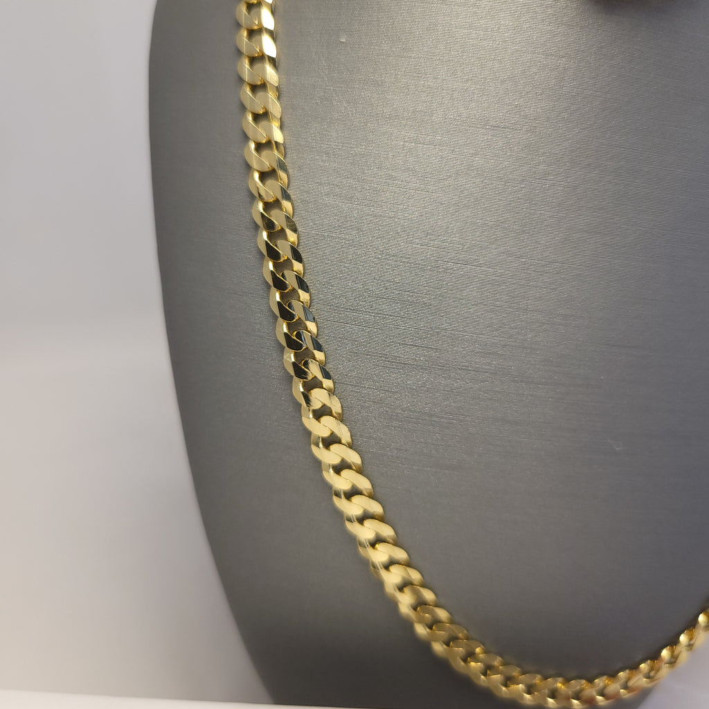 Cadena de eslabones de oro macizo de 14K