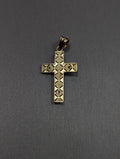 Colgante crucifijo bicolor de oro de 14 quilates