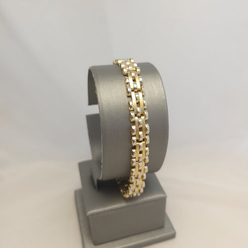 Pulsera bicolor de oro de 14 quilates