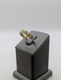 Anillo de boda de circonita cúbica de oro de 14 quilates amarillo/blanco