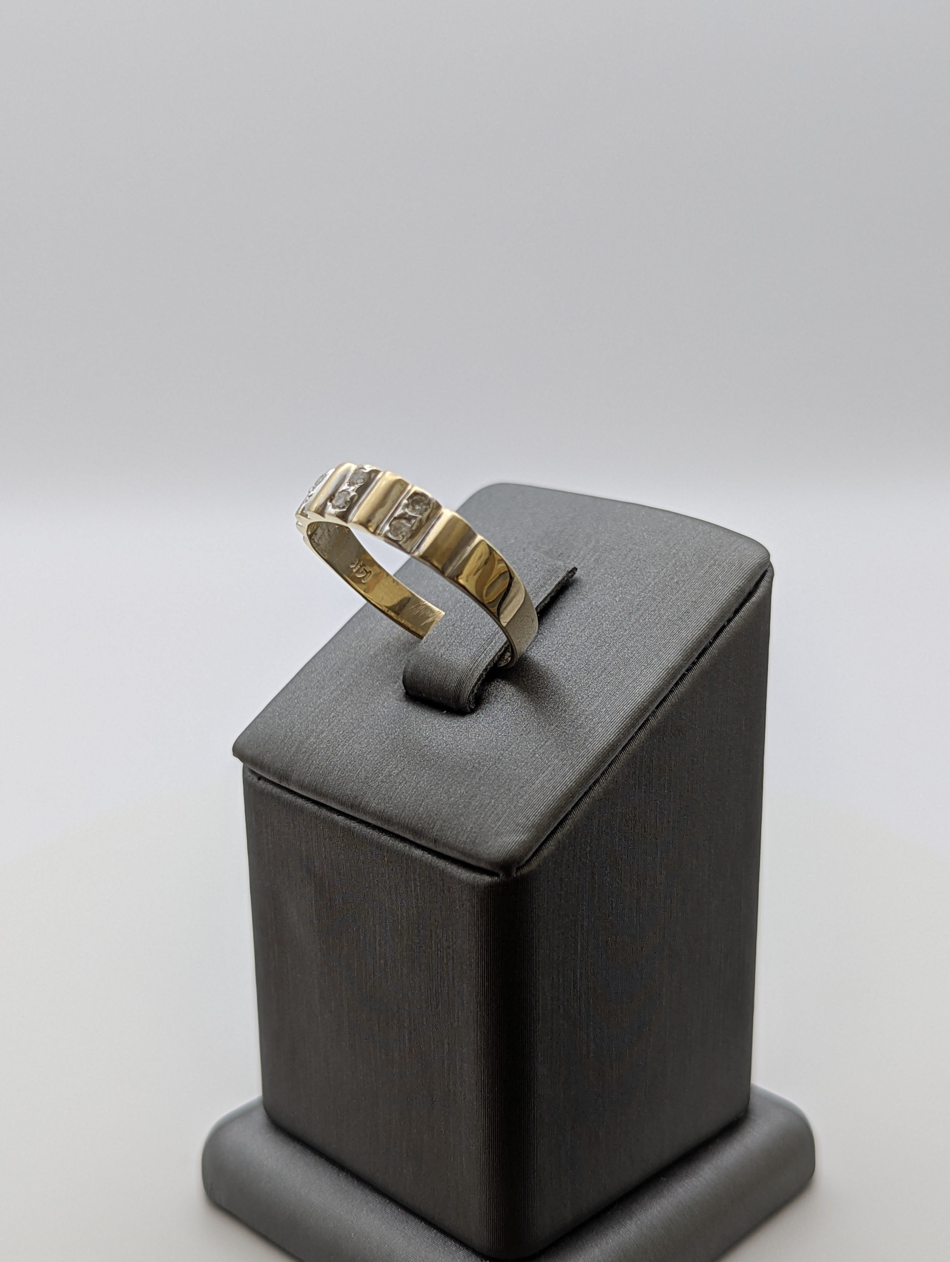 14K YG/WG CZ Wedding Band