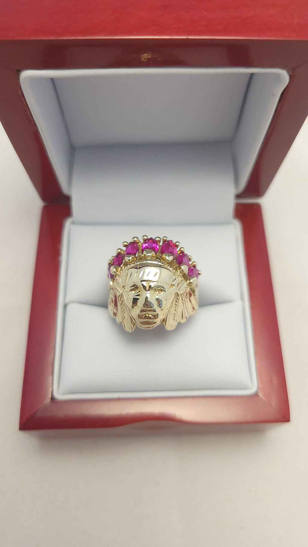 10K YG Indian Head Ring