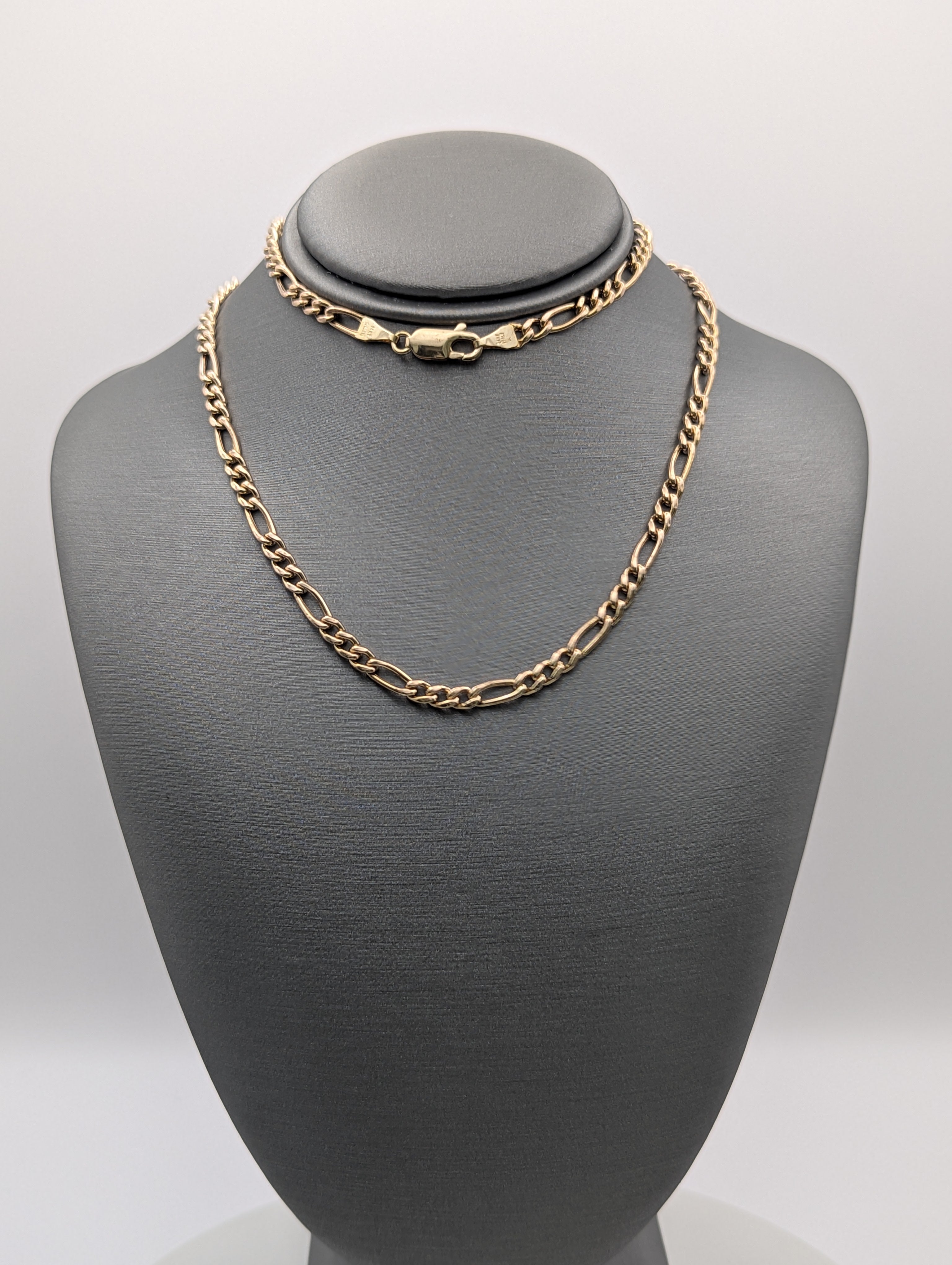 Cadena Fígaro Hueca de Oro Amarillo de 14K