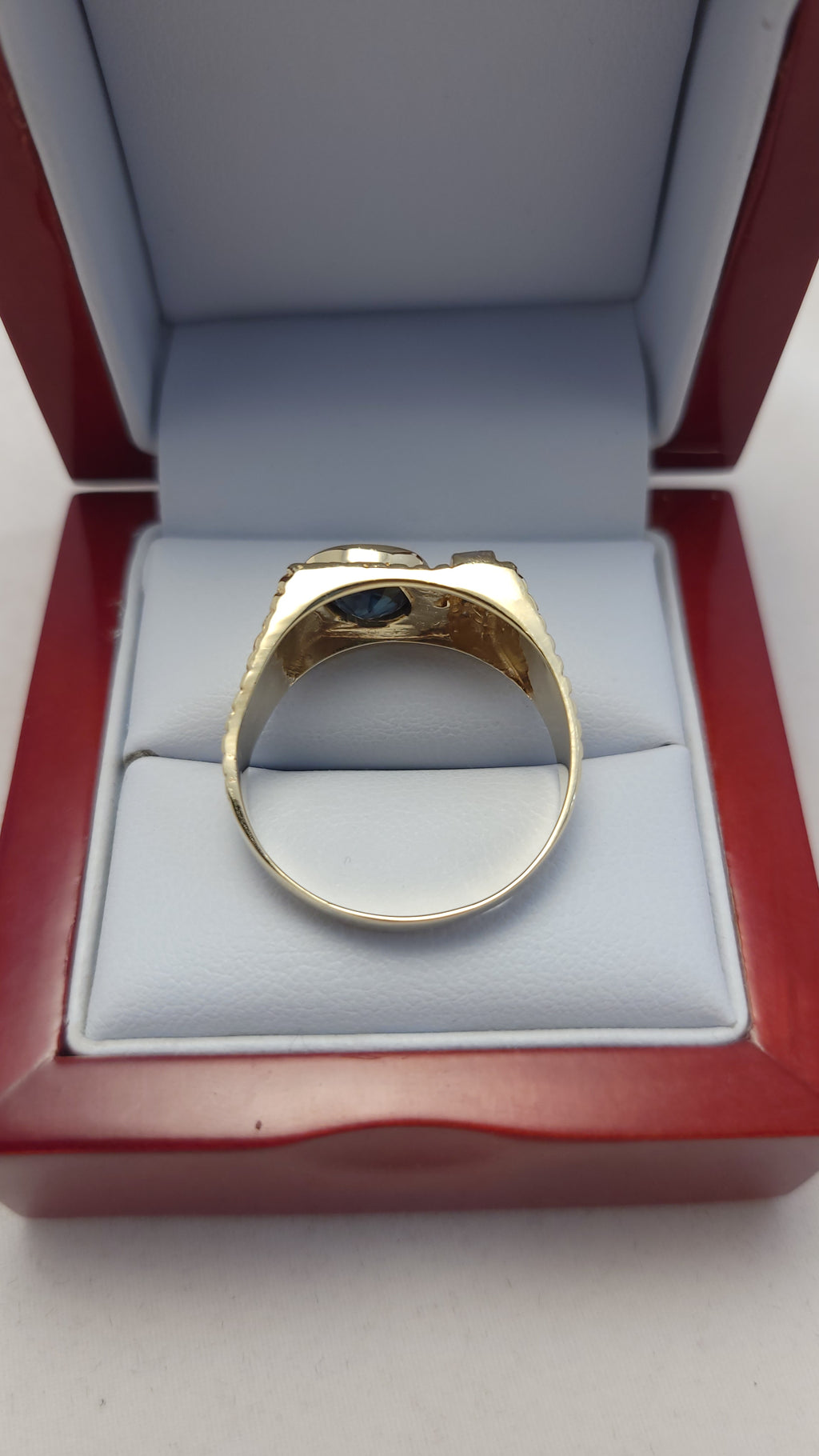 14K YG DIA SAPPHIRE RING