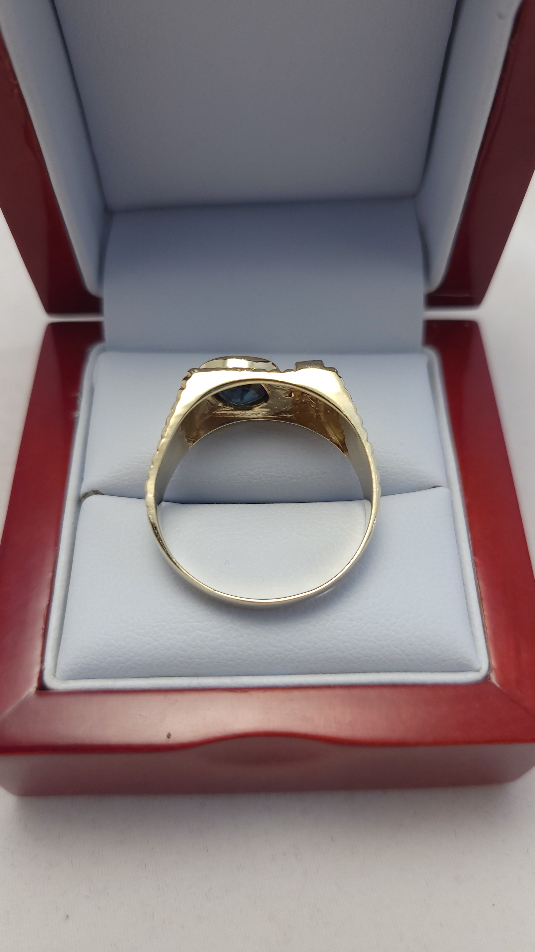14K YG DIA SAPPHIRE RING