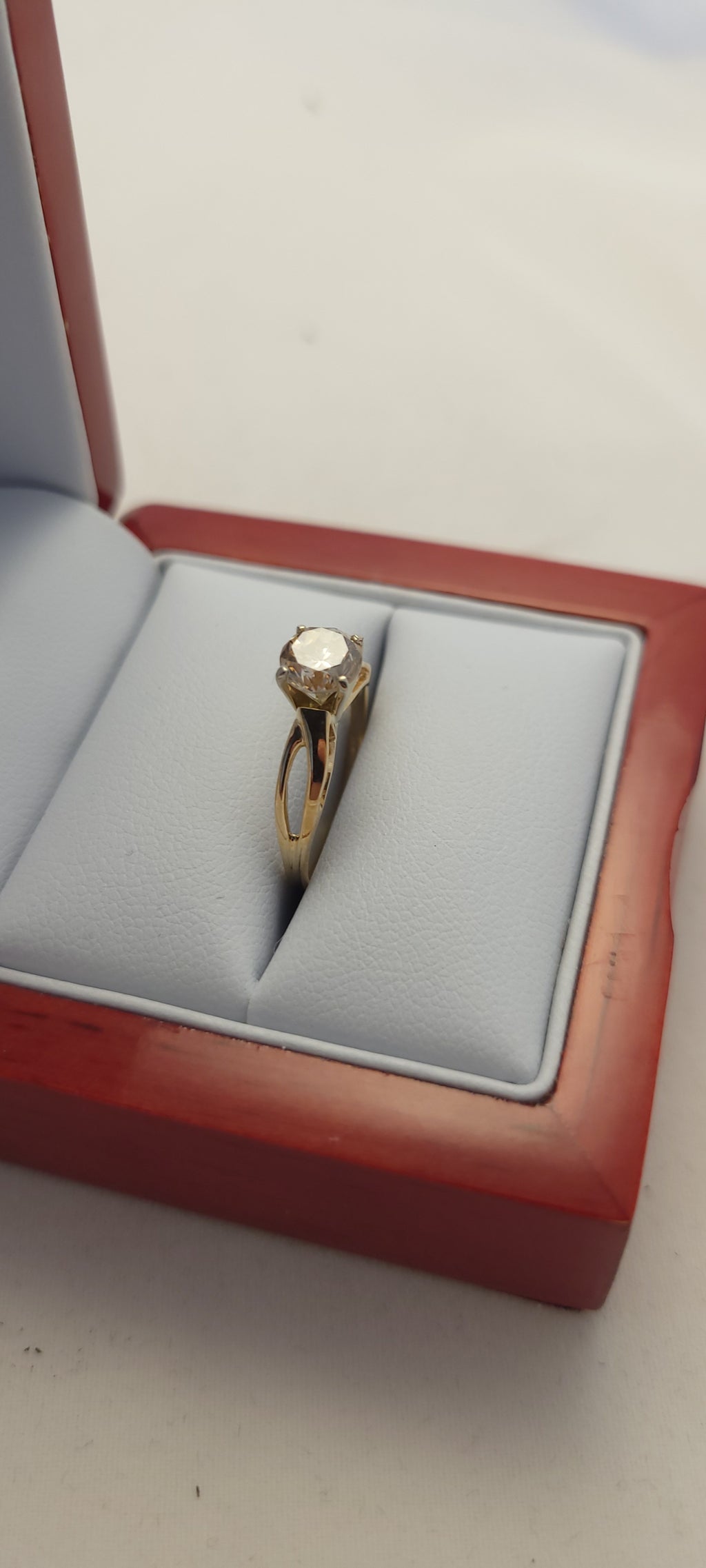14K YG Solitaire Diamond Ring