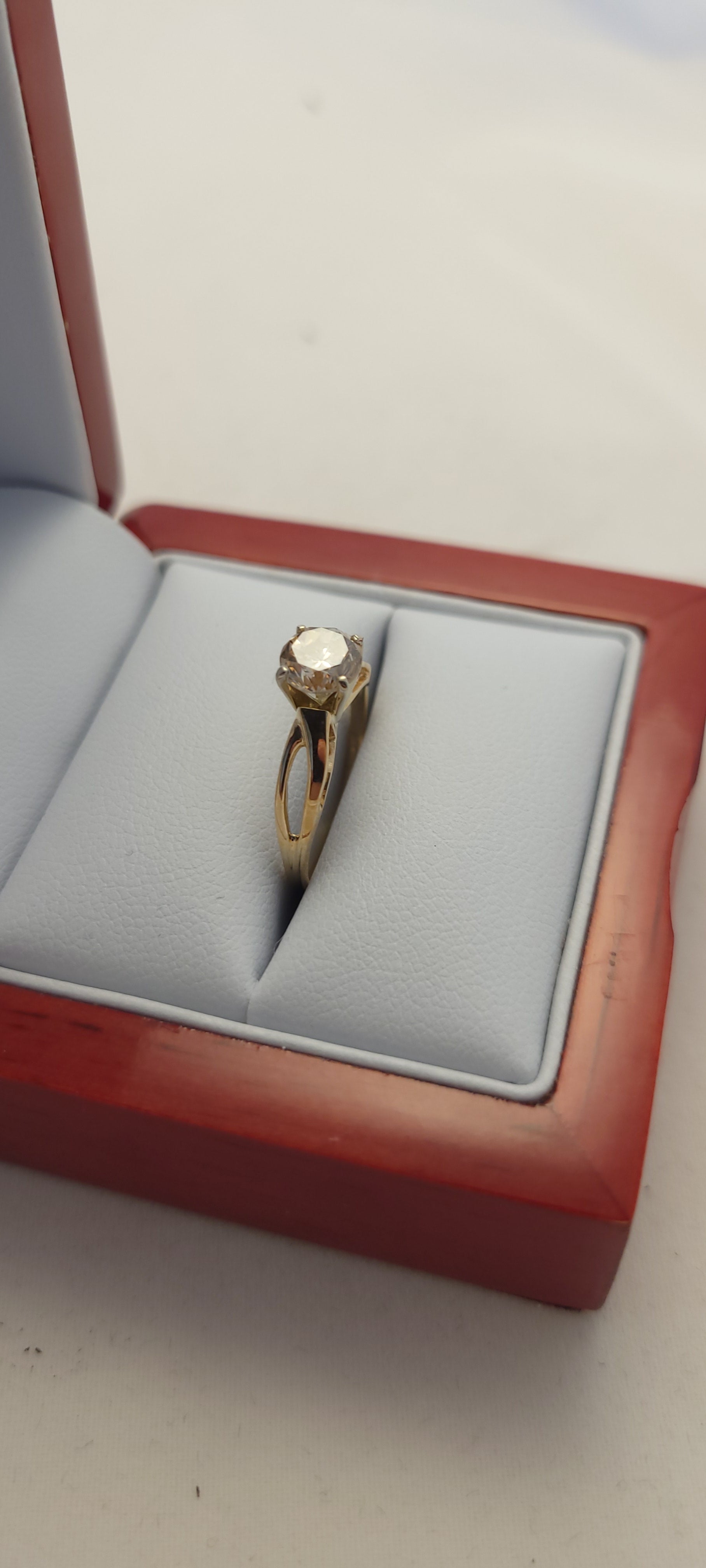 14K YG Solitaire Diamond Ring