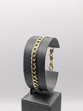Pulsera de oro amarillo de 14 quilates tipo cadena cubana