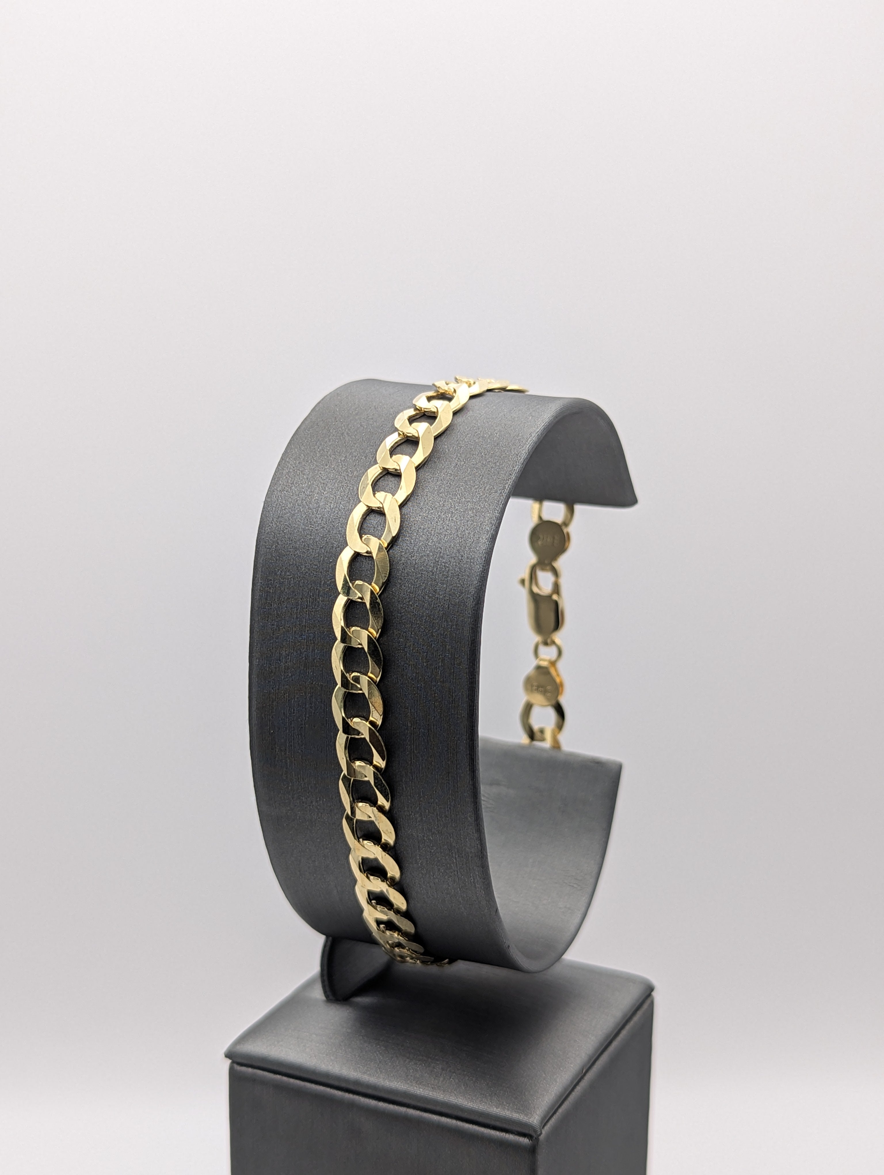 Pulsera de oro amarillo de 14 quilates tipo cadena cubana