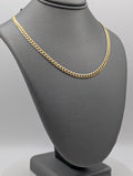 Cadena de eslabones tipo Curb pavé de oro amarillo de 14 quilates