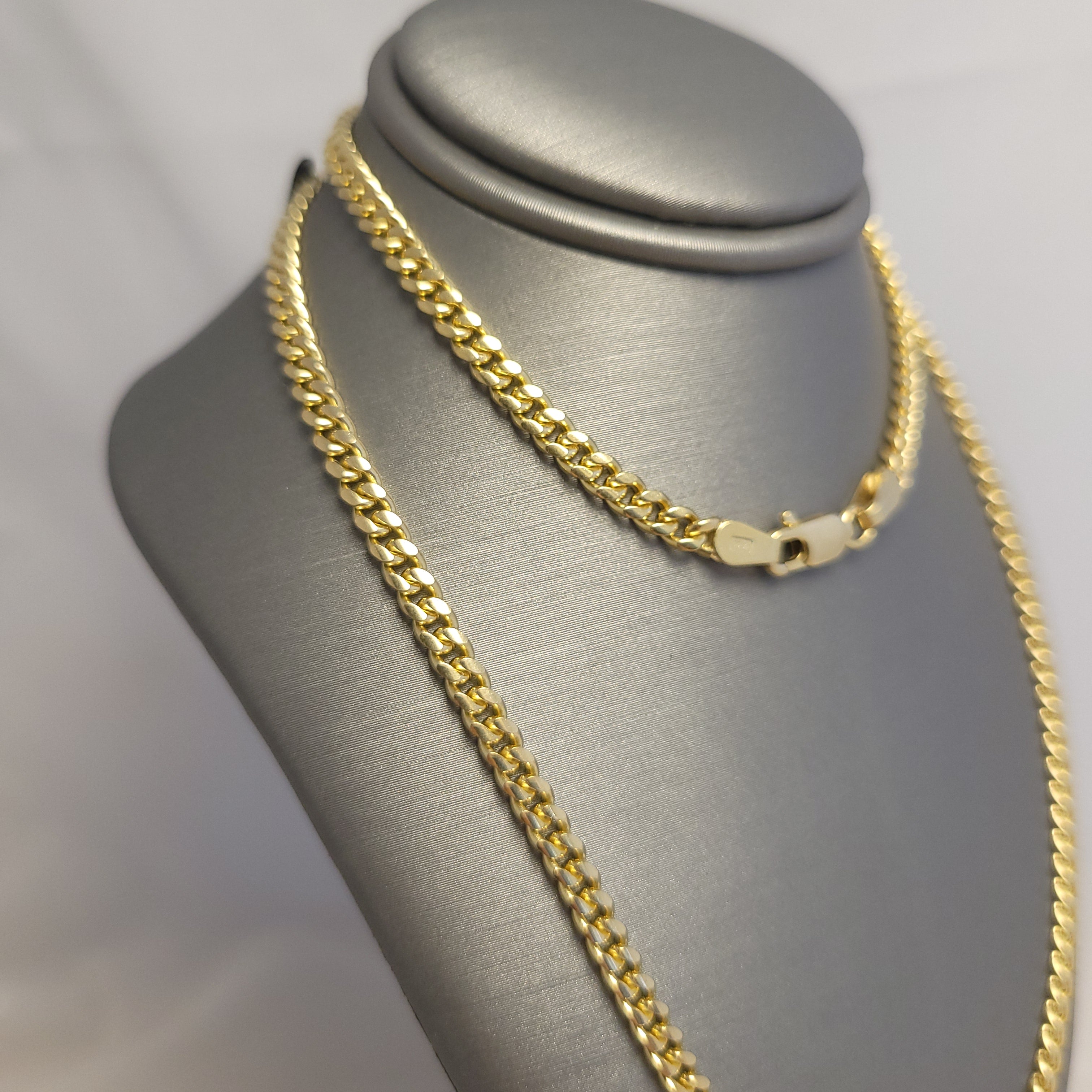 14K YG Solid Miami Cuban Chain