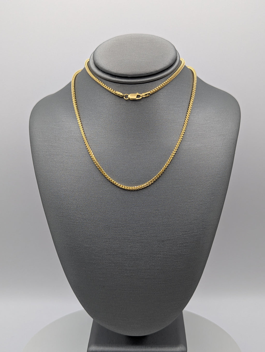 Cadena cola de zorro de oro macizo de 14K