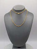 Cadena cola de zorro de oro macizo de 14K