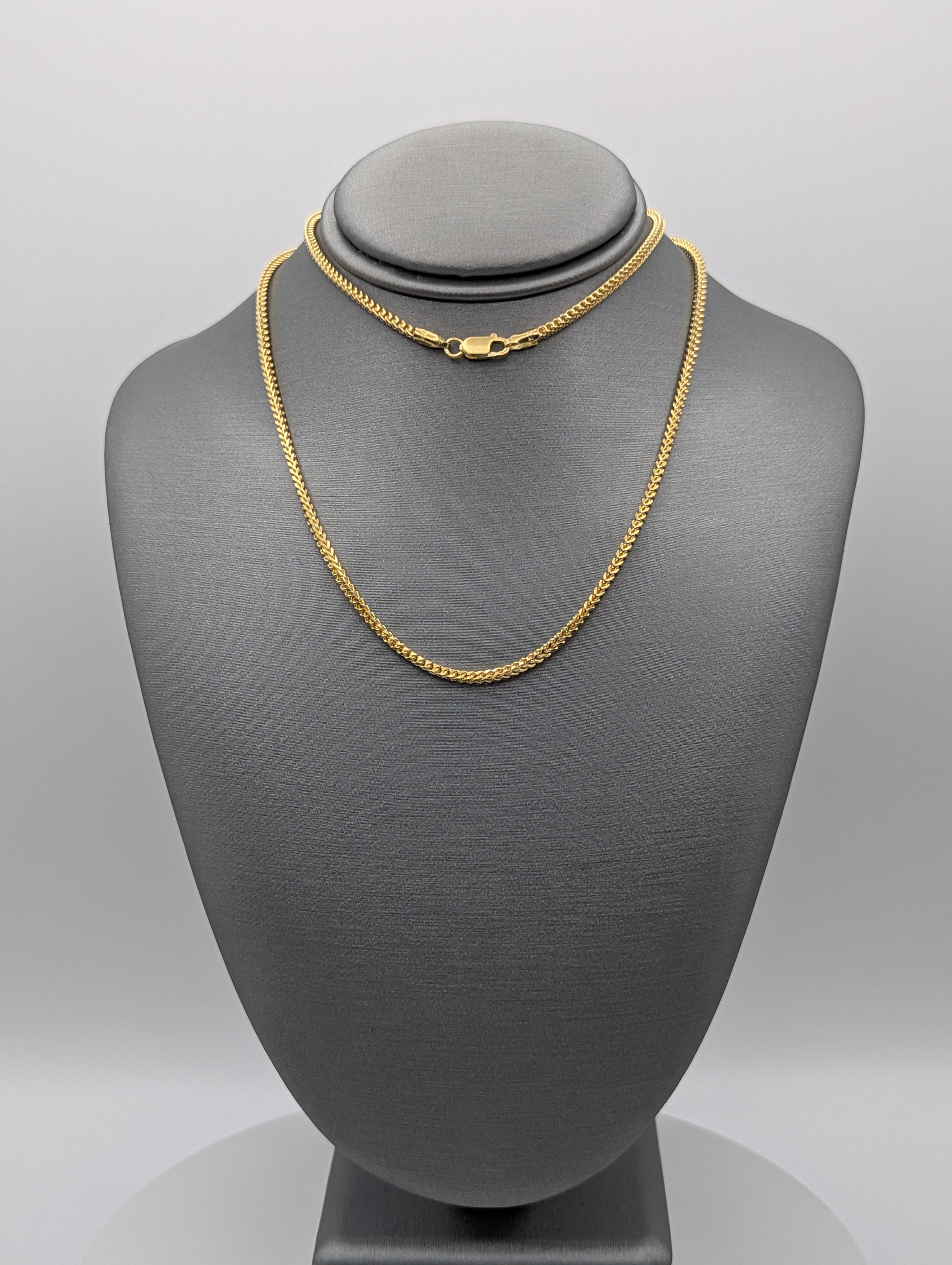 Cadena cola de zorro de oro macizo de 14K