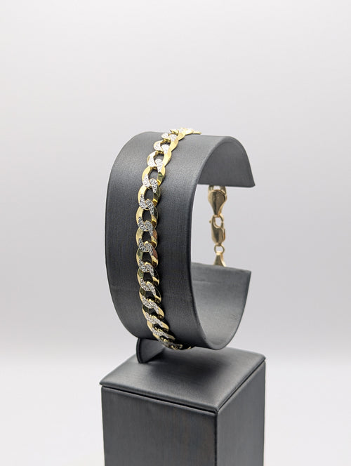 14K Dia-Cut Curb Bracelet