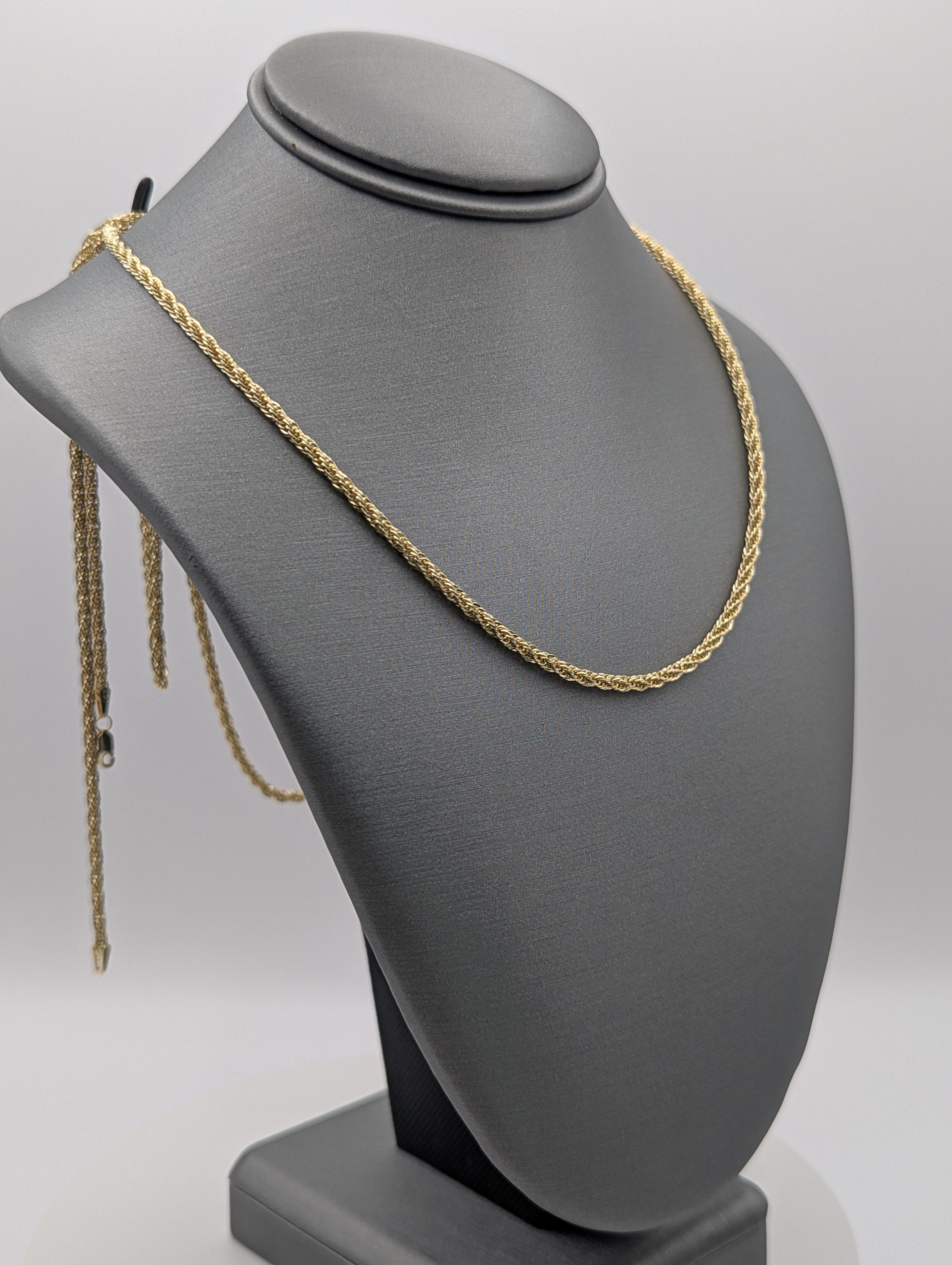 Cadena de trigo de oro amarillo de 14K