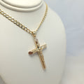 10K YG Hollow Crucifix