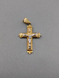 Dije Crucifijo Bicolor de Oro 14K