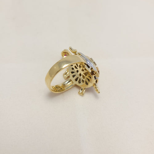 Anillo de tortuga tricolor de oro de 14 quilates