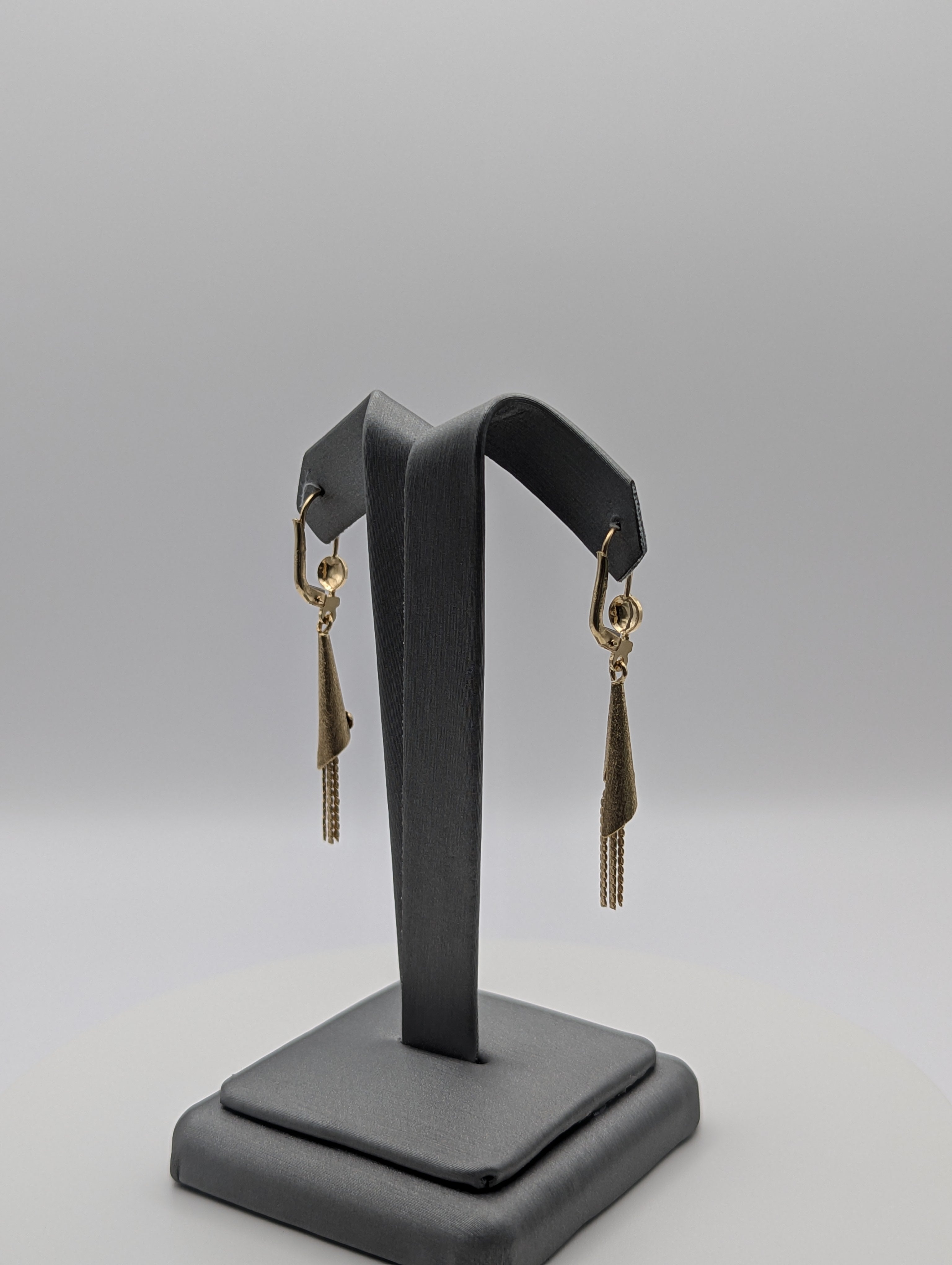 14K YG Satin Conical Earrings