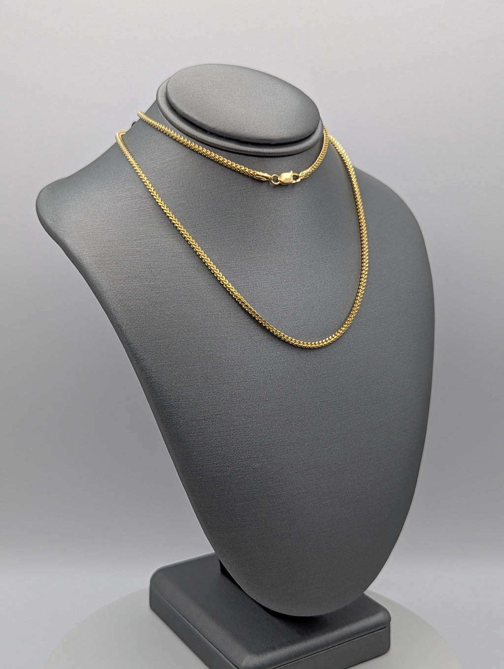 Cadena cola de zorro de oro macizo de 14K