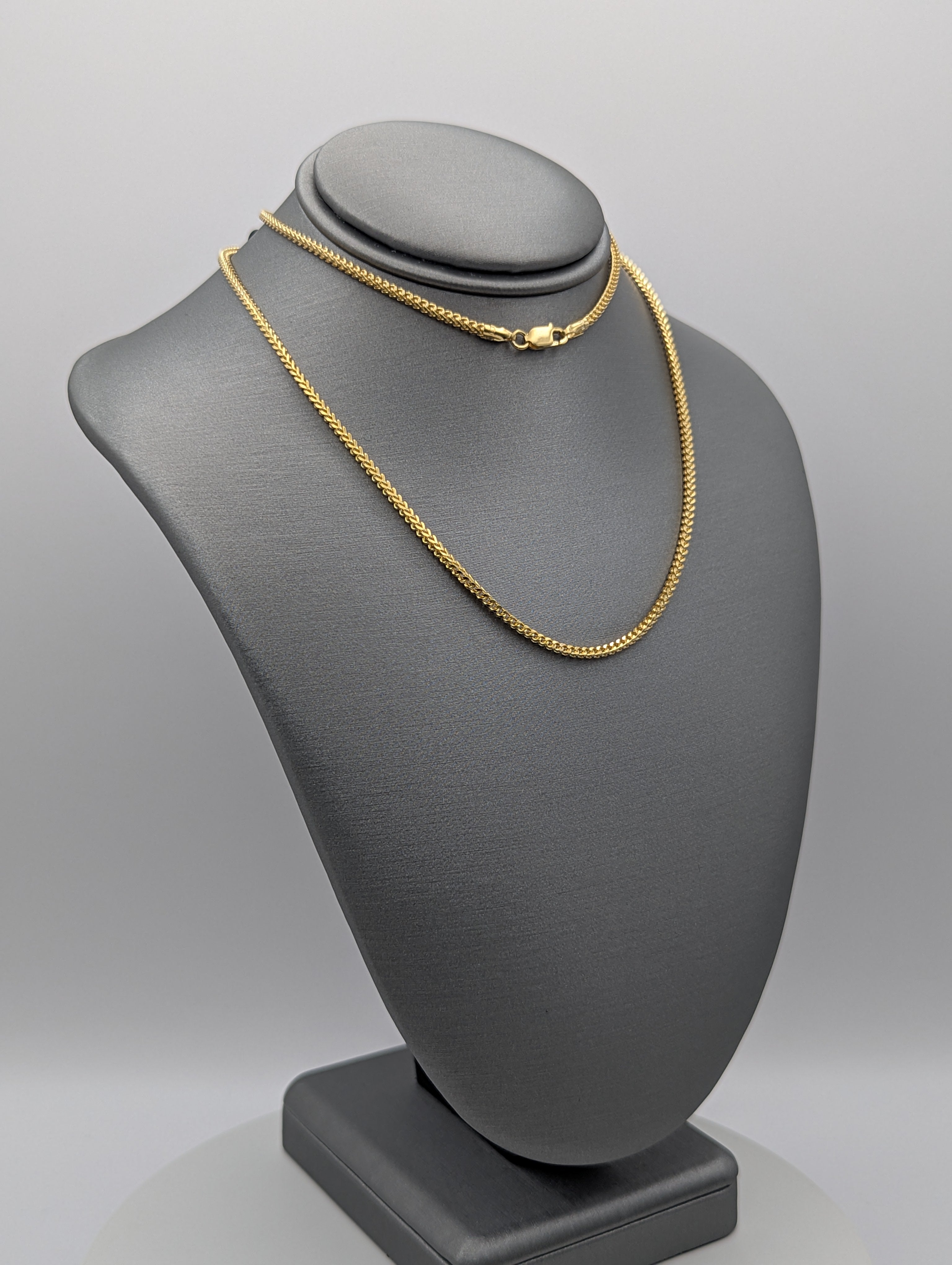 Cadena cola de zorro de oro macizo de 14K