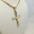 10K YG Flat Crucifix