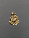 Colgante de cabeza de Jesús de oro amarillo de 14K