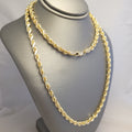 Cadena de soga sólida de oro amarillo de 14K