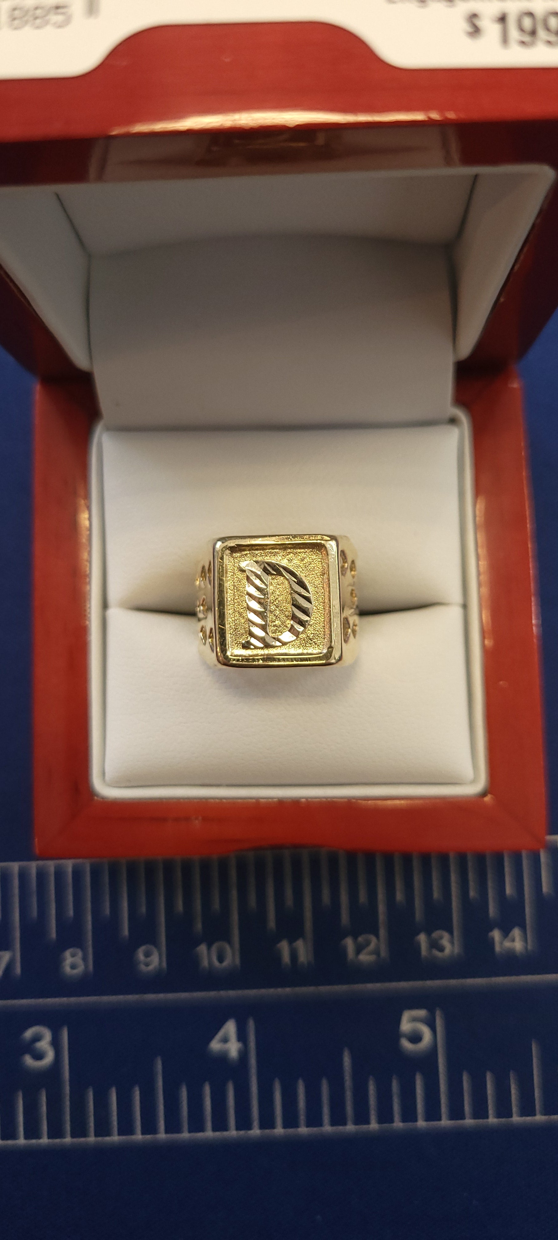 10K YG Letter "D" Ring