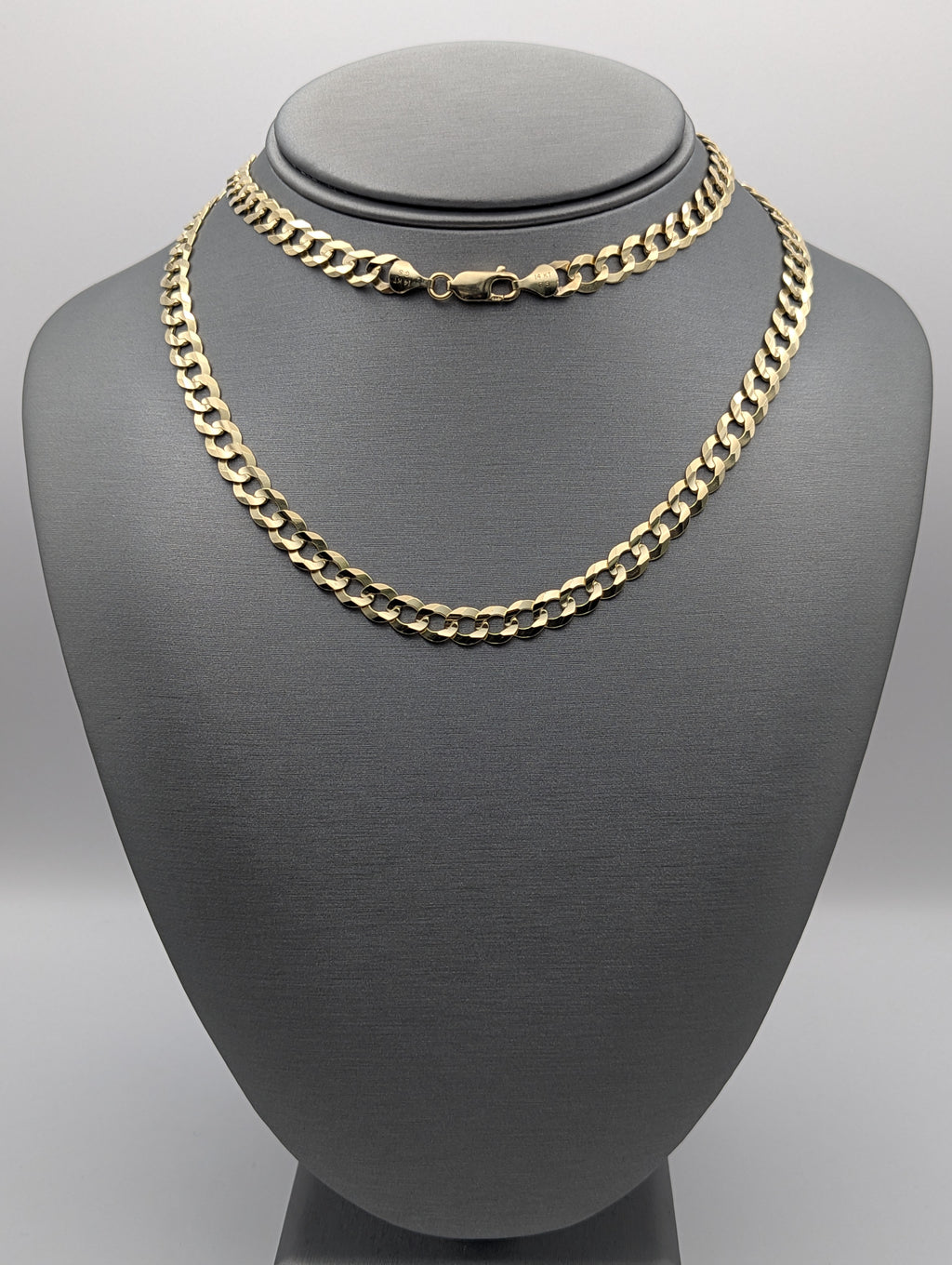 Cadena cubana de oro amarillo de 14K