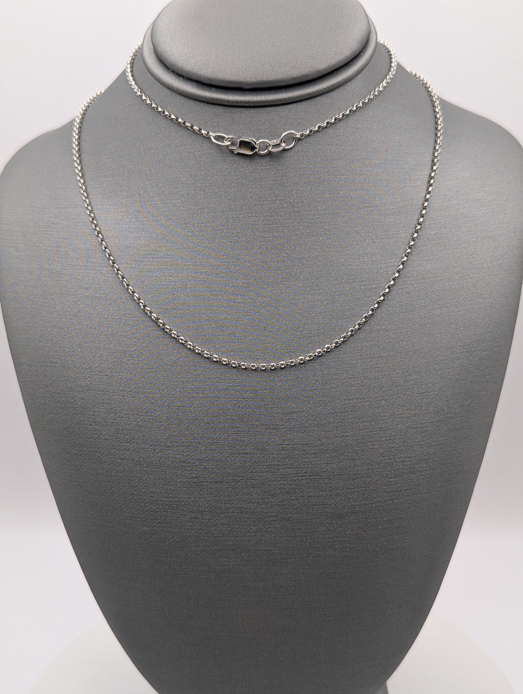 Collar Rolo Link de oro blanco de 14K